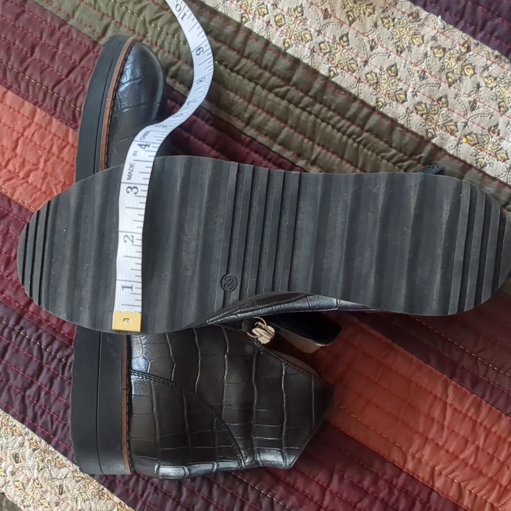 DJANGO & JULIET* 'Ohmyes' Black Double Zip Front Croc Leather Ankle Boot Sz 39 - Picture 14 of 17